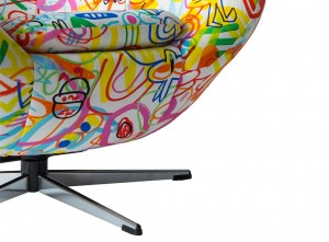 lorraine osborne.multi coloured egg chair